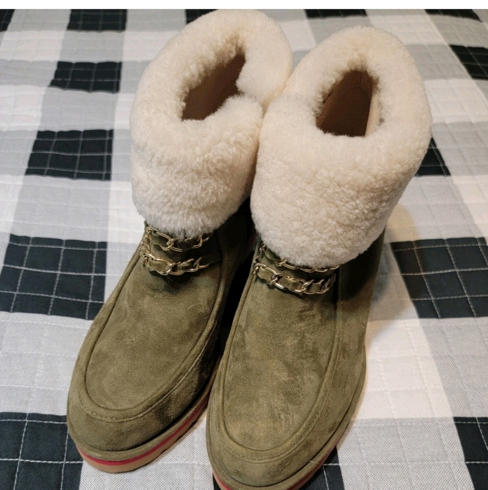 CECELIA NEW YORK (Tammie)Olive and Cream Women's Boots